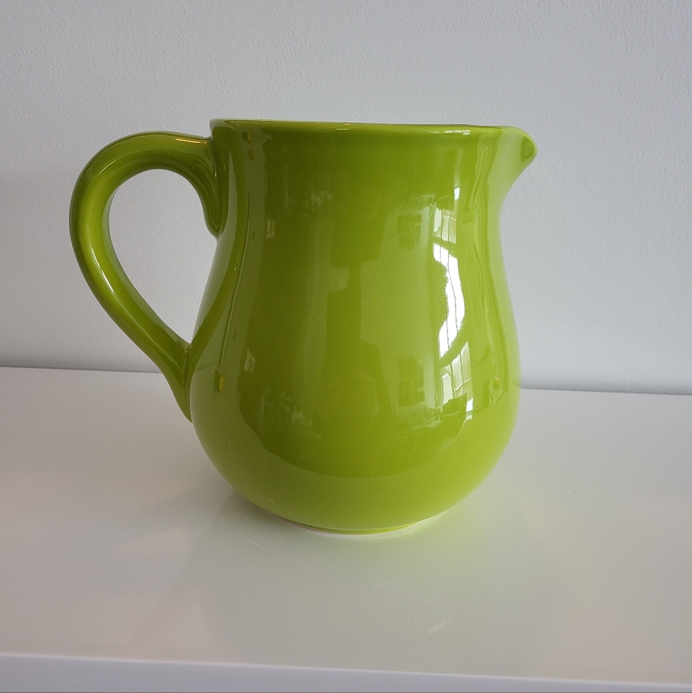 Bright Green Ceramic Pitcher